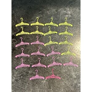 70s Mattel Barbie Francie Filigree Hangers Pink, Green, Yellow 22 Pieces